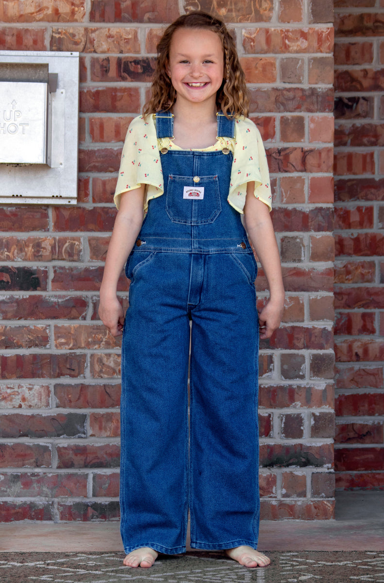 #7 Kid's Stonewashed Blue Denim Bib Overalls - IRREGULARS – Round House ...